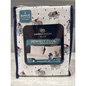 6 Pc QUEEN Santa Sheep Serra Perfect Sleeper Elite Prochill Cooling Sheet Set